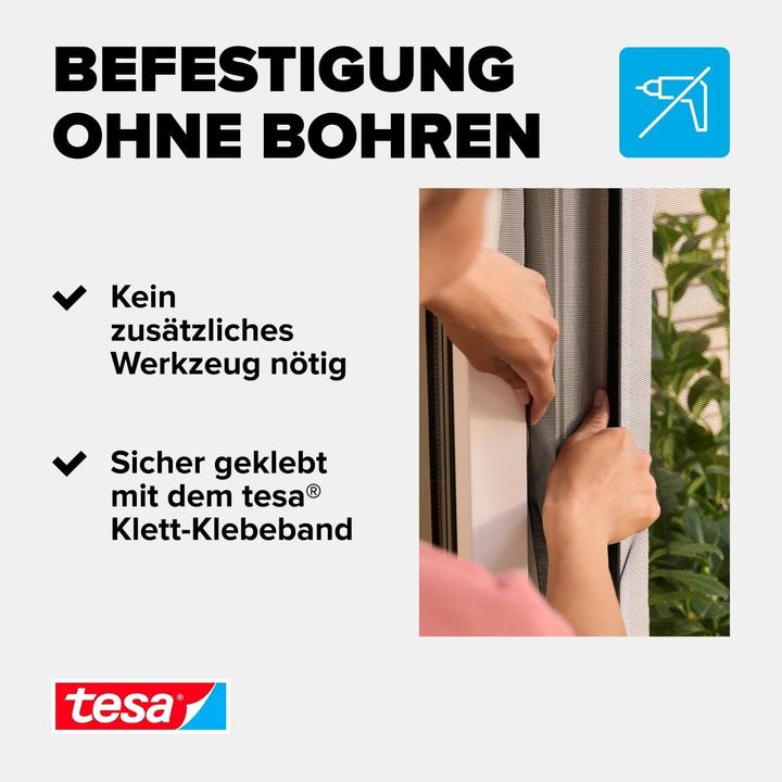 Actual product image tesa Insect screen STANDARD for windows, with Velcro tape, without drilling (100 x 100 cm)