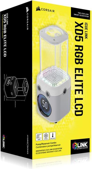 Produktbild Corsair Pump Res Unit, XD5 ELITE LCD WHITE (D5 Pump reservoir unit)