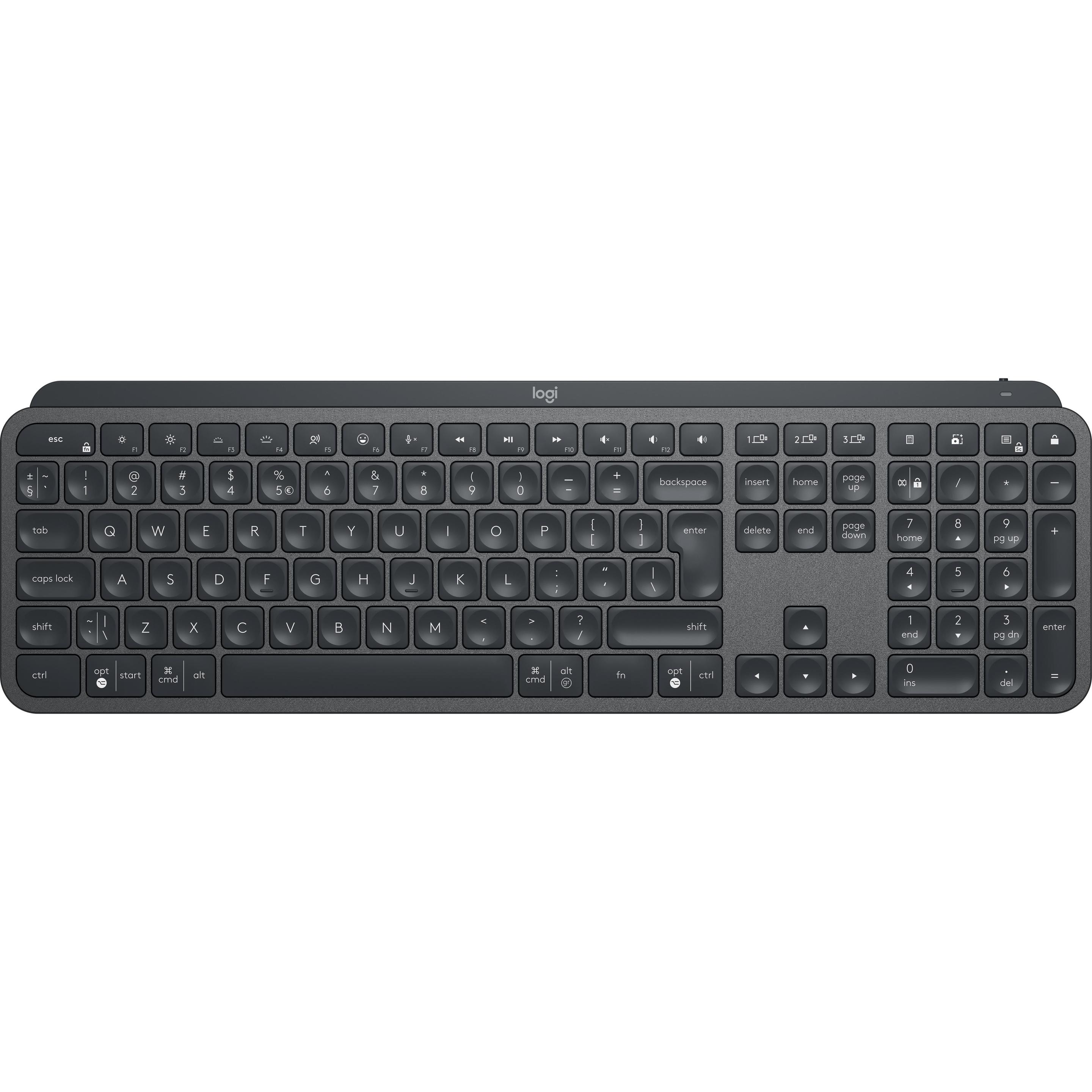 Logitech Chiavi MX per le aziende (Germania, Senza fili), Tastiera, Grigio