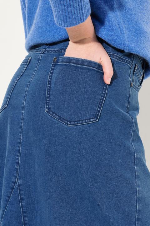 Immagine prodotto Ulla Popken Gonna di jeans dal taglio svasato con spacchetto e orlo sfrangiato (46)