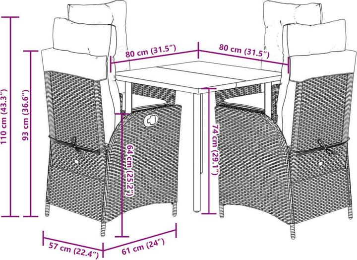 Produktbild vidaXL Garten Essgruppe