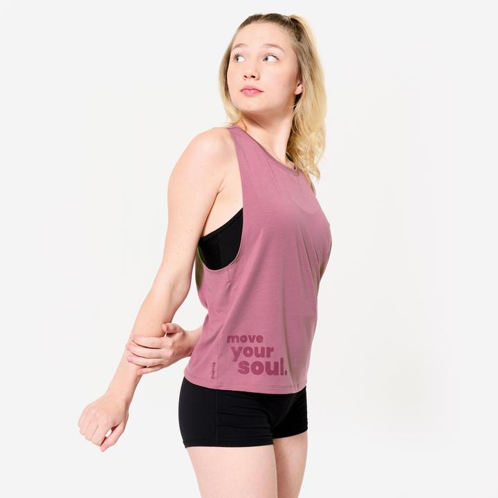 Actual product image Domyos Dance-Top Damen Modern Jazz weiter Armausschnitt - violett (XS)