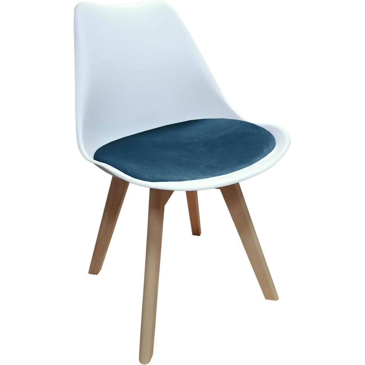 HTI-Living, Stühle, Esszimmerstuhl Samt Atlanta Weiss/Blau