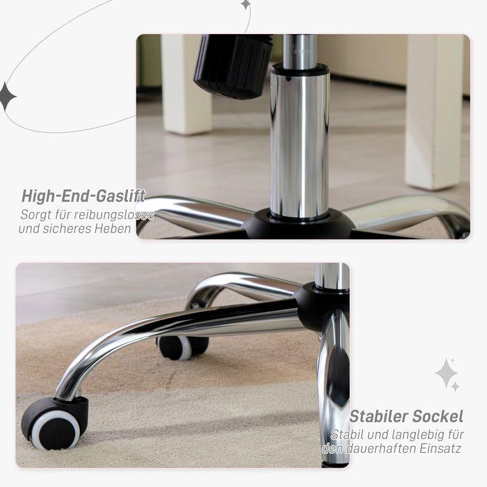 Image du produit Swisshandel24 Chaise de bureau à bascule, ergonomique, avec boutons en cristal, aspect velours, jusqu'à 120 kg (47 - 57 cm)