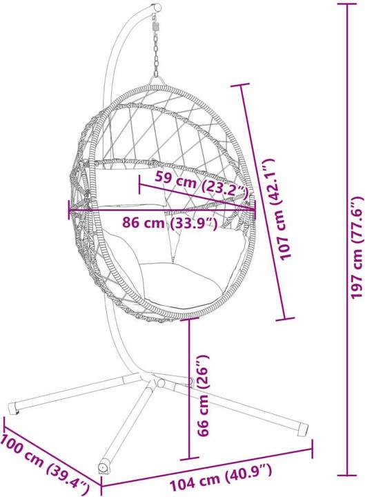 Image du produit vidaXL Hängestuhl (150 kg)
