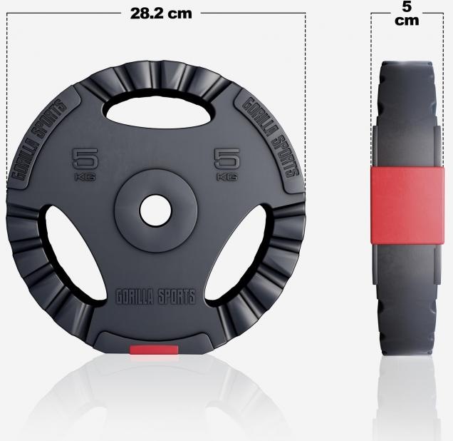Actual product image Gorilla Sports Weight plate set (4 x 2.5 kg, 4 x 5 kg)