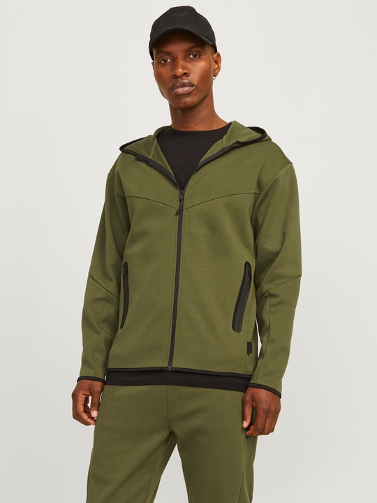 Actual product image Jack & Jones Single-coloured hooded sweatshirt Hooded sweatshirt with zip (M)