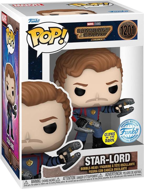 Actual product image Funko POP! Movies Marvel Les Gardiens de la Galaxie Volume 3 Star-Lord Edition Limitée Phosphorescente