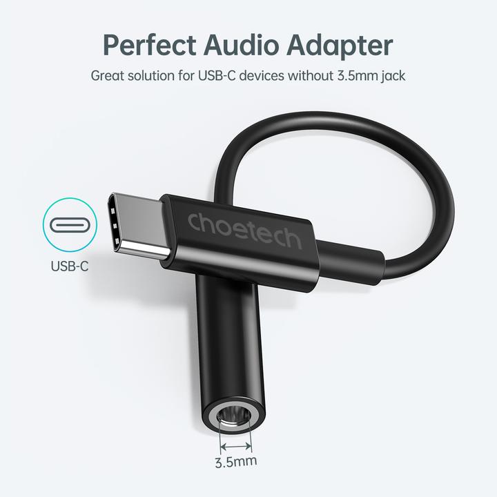 Actual product image Choetech 3.5mm jack - USB C (Jack adapter)