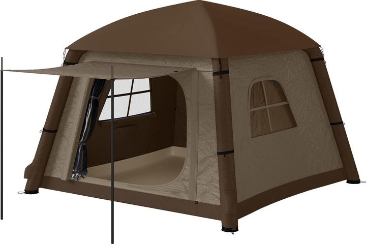 Swisshandel24 Aufblasbares Campingzelt 1-2 Personen Outdoor Familienzelt  mit Haken Luftpumpe