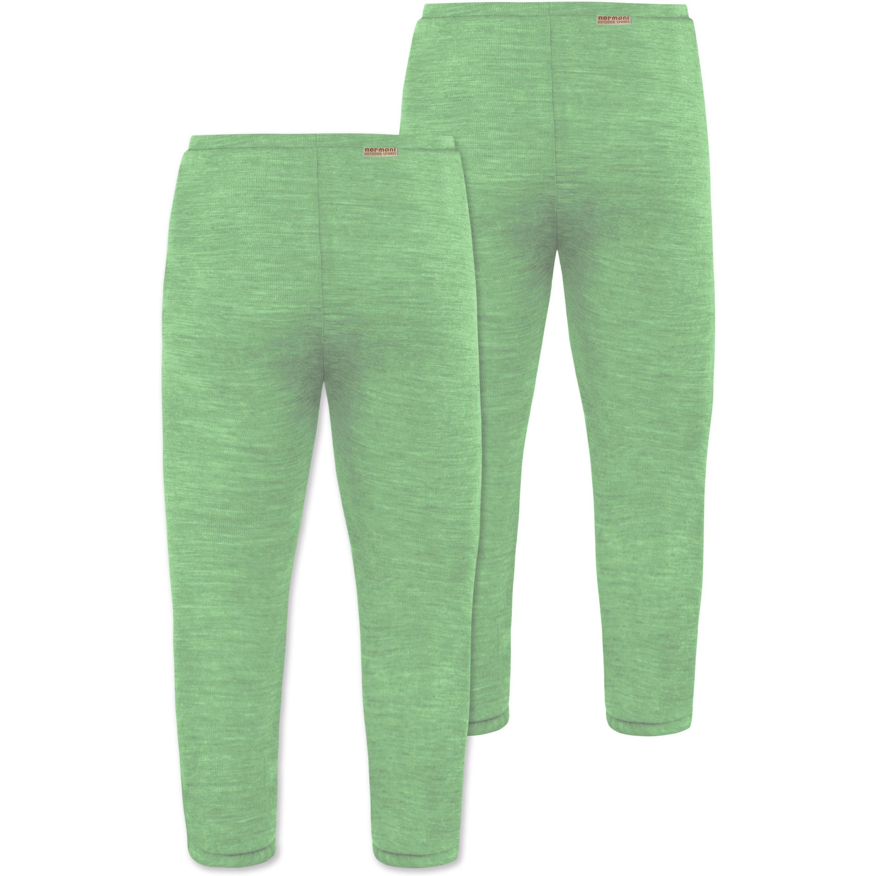 Thumbnail - Normani, Herren, Hosen, 2er Pack Baby Merino Hose mit Füssen - 9537, Grün, (68)