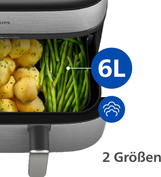 Actual product image Philips Steam Airfryer Dual Basket NA555/00