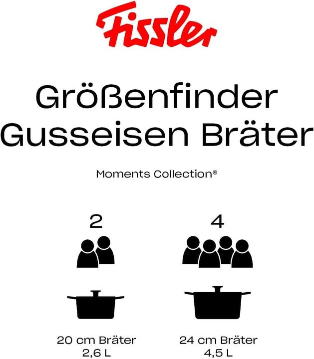 Produktbild Fissler Bräter Gusseisen rund, Burgunder rot (Bräter + Schmortopf, Kochtopf, Gusseisen, 20 x 15 cm)