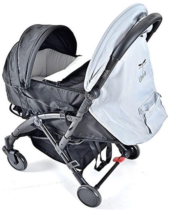 Actual product image Libélulle Duo Carrycot Trinity 2 Strollers, Ultralight, Ultra-Compact, Airplane Cabin Size (0 Months - 3 years)