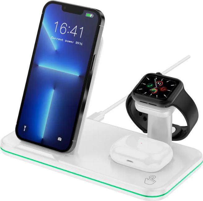 Immagine prodotto Hermex Stazione di ricarica 3 in 1 per smartphone Smartwatch Cuffie Docking Station (15 W)