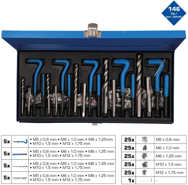 Image du produit Brilliant Tools Kit de réparation de filetage, 131 pcs.