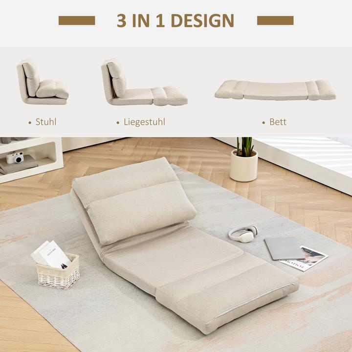 Actual product image Homcom Bodenstuhl Polyester, Metall Beige