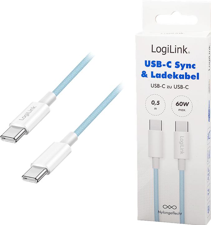 Image du produit LogiLink USB C – USB C (0.50 m, USB 2.0, 60 W)