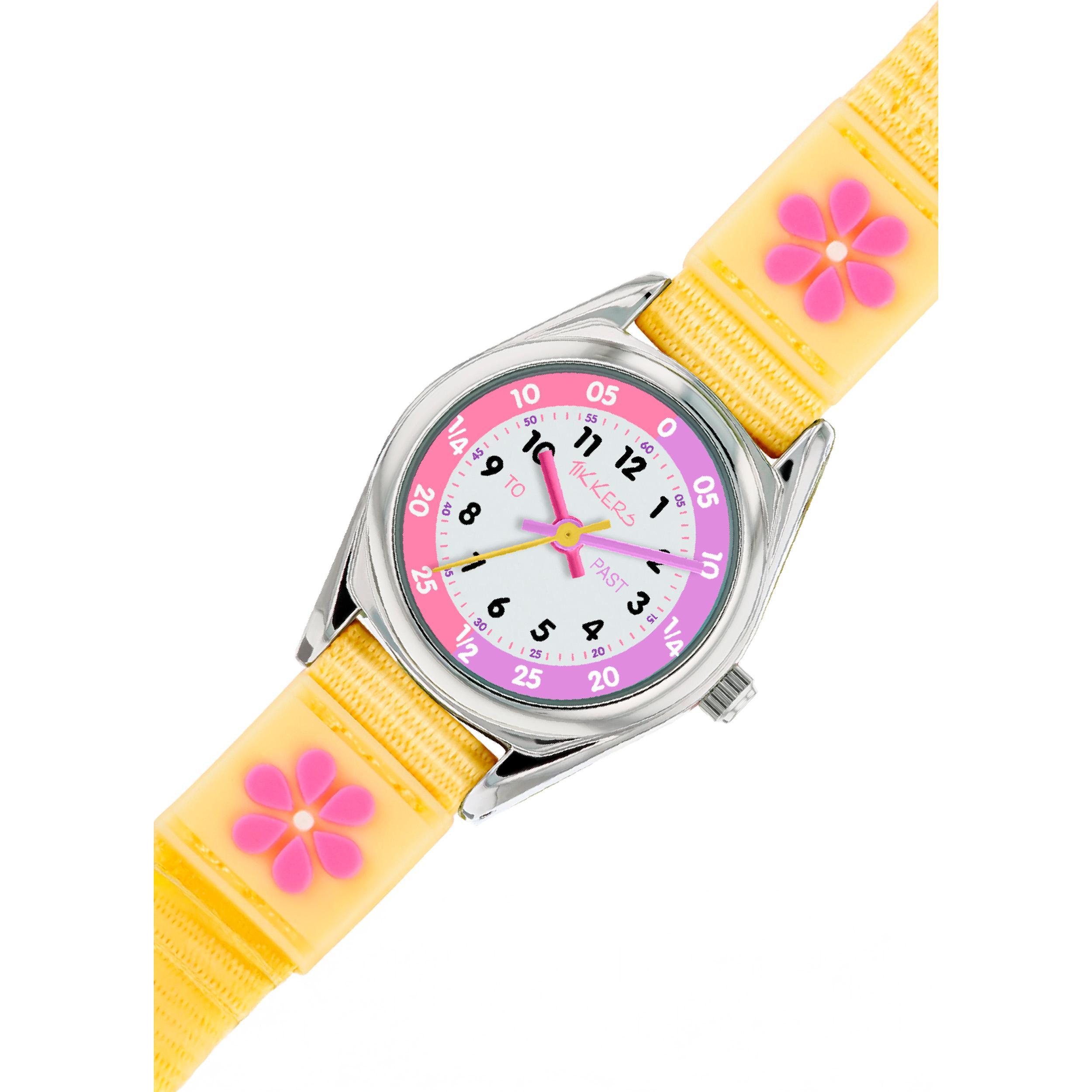 Thumbnail - Tikkers, Armbanduhr, Velcro Time Teacher, Gelb, (26 mm)