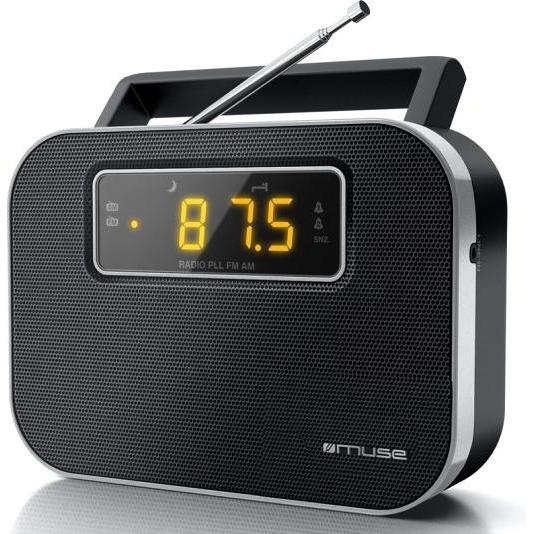 Muse M-081R Juodas, Alarm function, 2-band PLL portable radio (MW, FM), Radio, Schwarz