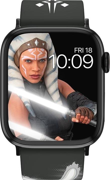 Actual product image Moby Fox Star Wars - Apple Watch Armband 38/40/41/42/44/45/49 mm (The Mandalorian Ahsoka Tano Lichtschwert) (Silicone)