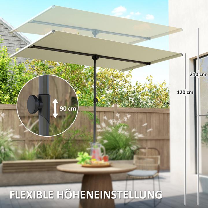 Image du produit Outsunny Sonnenschirm Aluminium, Polyester Beige (1.50 m)