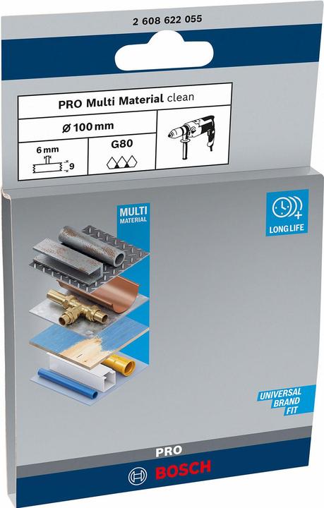 Produktbild Bosch Professional Zubehör PRO Multi Material clean Scheibenbürste, gerader Schaft, 100 x 1 mm (80)