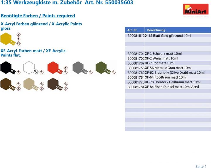 Actual product image Mini art Tool Set