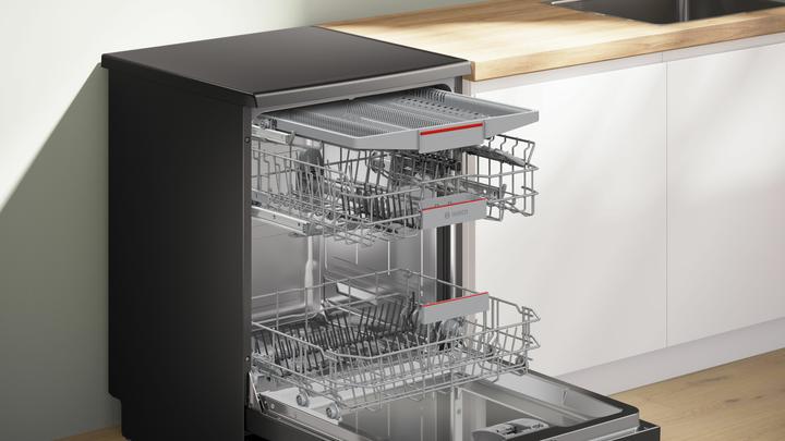 Produktbild Bosch Hausgeräte Bosch Serie 4, Freistehender Geschirrspüler, 60 cm, Black inox, SMS4EMC06E