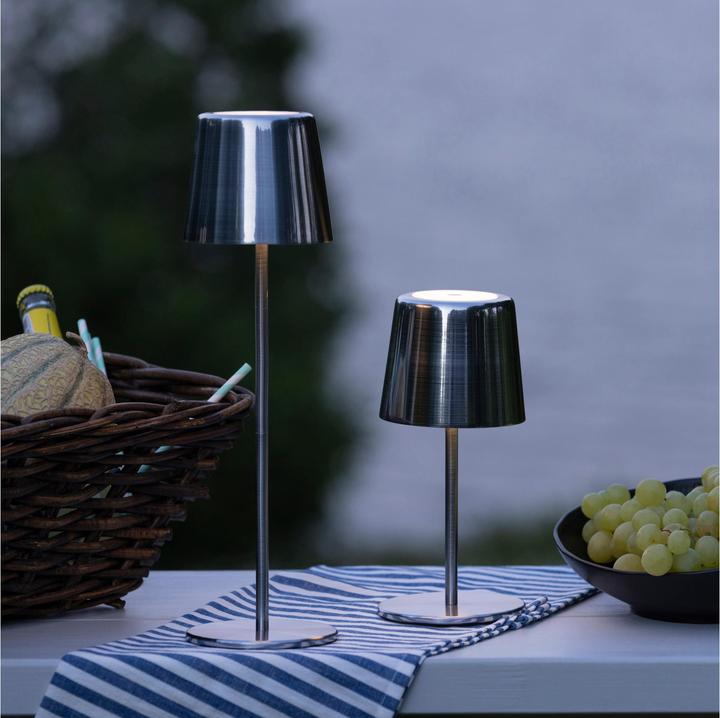 Actual product image Brilliant Rechargeable table lamp, 37cm, 300 lm, 3000-6500 K, dimmable, brushed aluminium (300 lm)