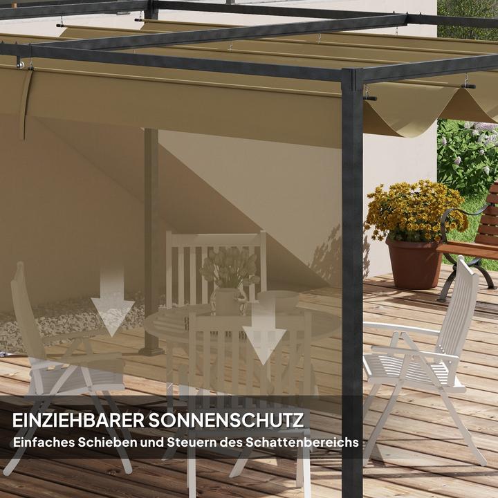 Immagine prodotto Outsunny Pergola Stahl, Polyester Khaki (400 cm, 300 cm)