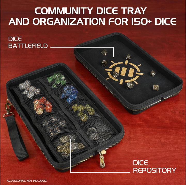 Image du produit Enhance Tabletop RPGs Community Dice Organizer Case & XL Rolling Tray Noir