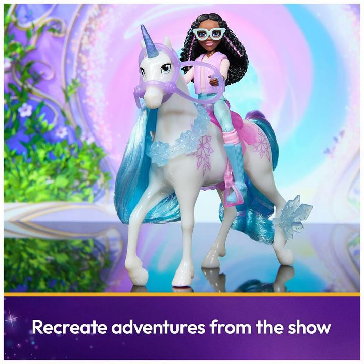 Actual product image Unicorn Academy Layla and unicorn Glacier (with real mane and tail and brush)