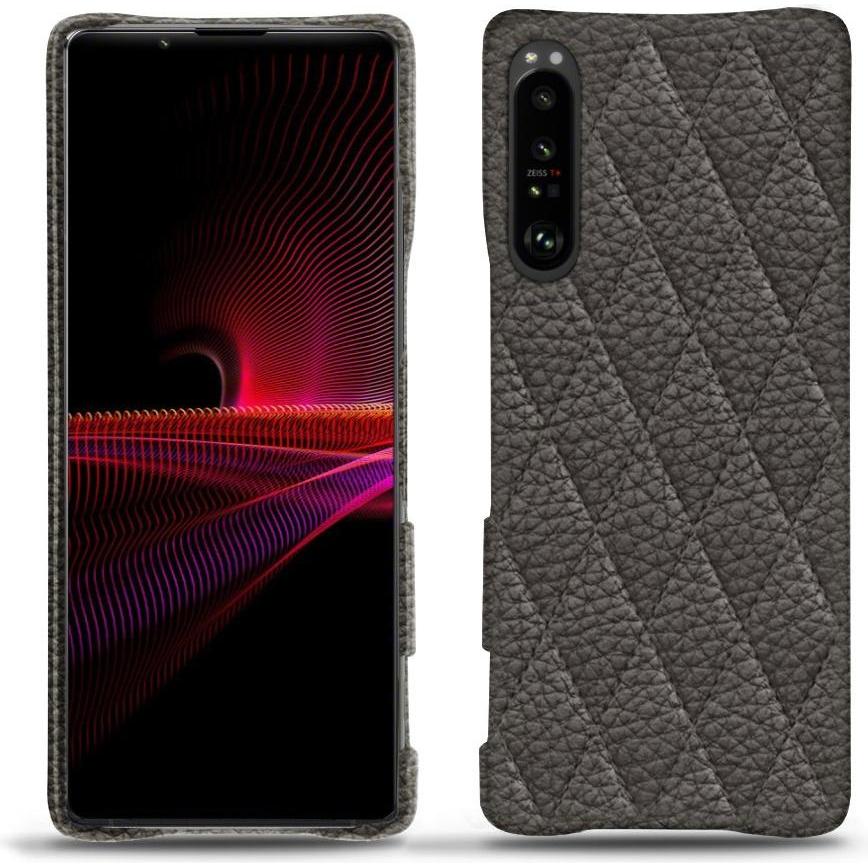 Noreve Lederschutzhülle (Sony Xperia 1 III), Smartphone Hülle, Grau