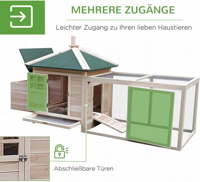 Image du produit Swisshandel24 Poulailler bantam Poulailler bantam avec parcours et perchoirs Nichoir Caille Party d'hiver Kief