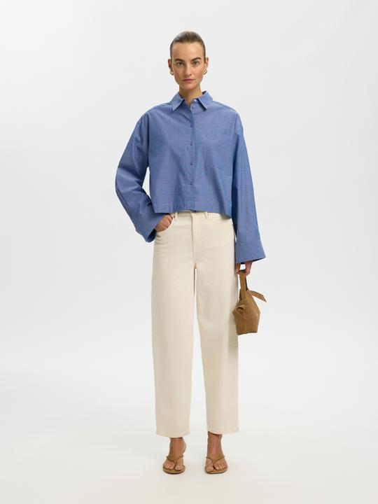 Produktbild Selected Baumwoll Crop-Bluse (40)