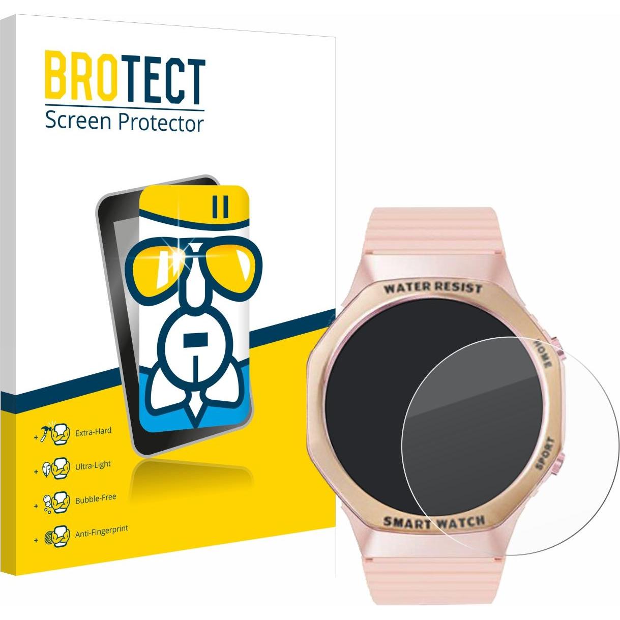 BROTECT AirGlass Panzerglasfolie, Smartwatch Schutzfolie, Transparent