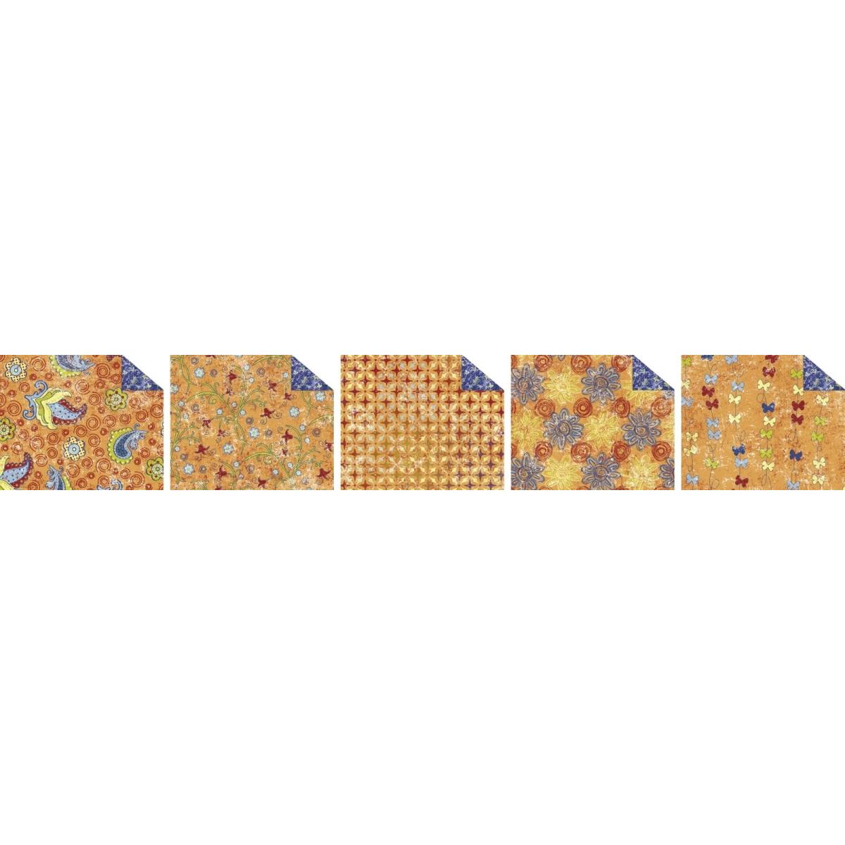 Thumbnail - Ursus, Bastelpapier, Fotokarton Paradiso orange 300g/qm 49,5x68cm VE=10 Bogen 5 Motive sortiert (300 g/m², 1 x)