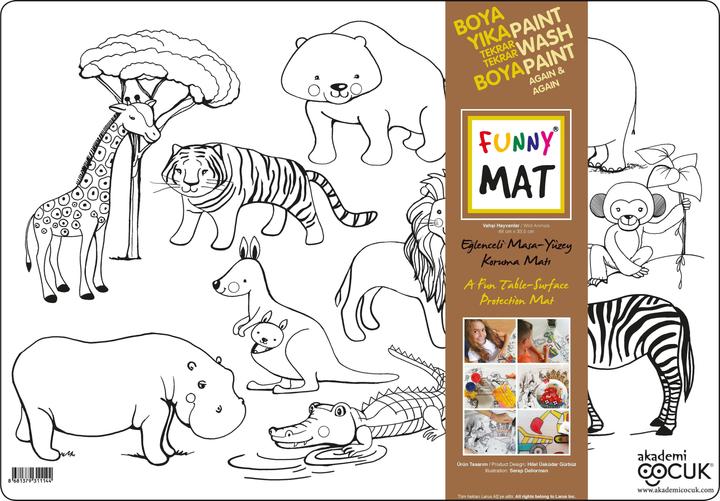 Productafbeelding Funny Mat Wasbare kleurplaat wilde dieren