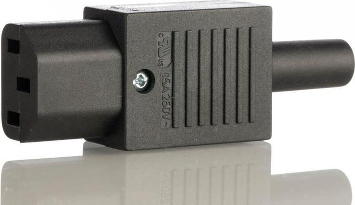 RS PRO IEC plug connector C13 250 V, straight, cable mounting, socket, fuse/en / 10A, screws, O