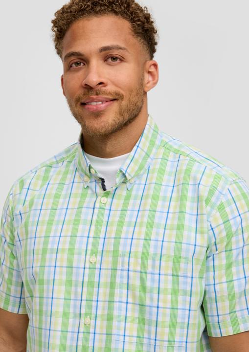 Immagine prodotto S.Oliver Hemd Kurzarmhemd aus Baumwollmix mit Brusttasche (XXL)