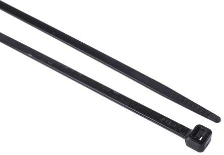 Produktbild RS PRO Cable Tie 368x4.8 Black Nylon 66 (Kunststoffkabelbinder, 368 mm, 1000 Stk.)
