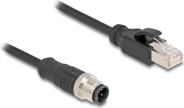 Actual product image Delock M12 cable D-coded 4 pin plug to RJ45 plug PVC (CAT5e, 1 m)