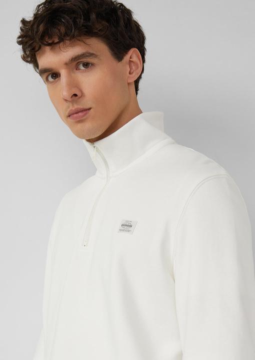 Produktbild s.Oliver Sweatshirt Sweatshirt mit Troyer-Kragen und Logo-Patch (S)