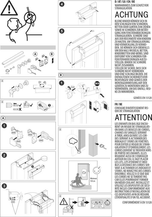 Produktbild My home EASYFIX Doppelrollo (45 x 150 cm)