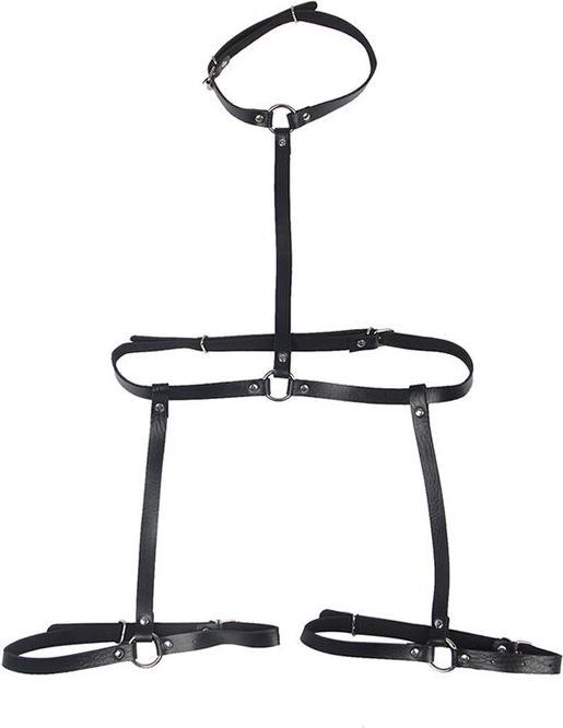 Subblime Körperharness Aus Leder, Schwarz, Eine Grösse