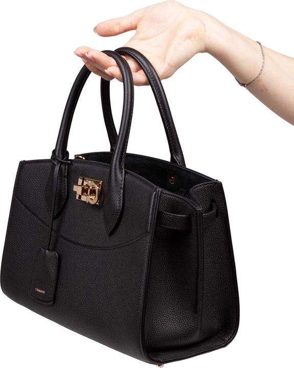 Produktbild Salvatore Ferragamo Ferragamo studio hammered leather handbag, black
