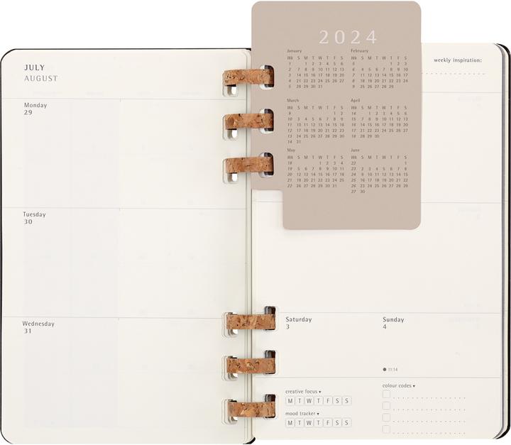 Produktbild Moleskine 12 Monats Life Kalender mit Spiralbindung 2024, Large/A5, Wochen-Monatskalender, Fester (19 x 21 cm)