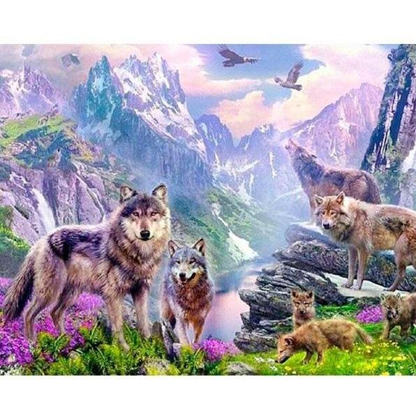 Norimpex 5D-Diamantmosaik - Wölfe 40x30cm