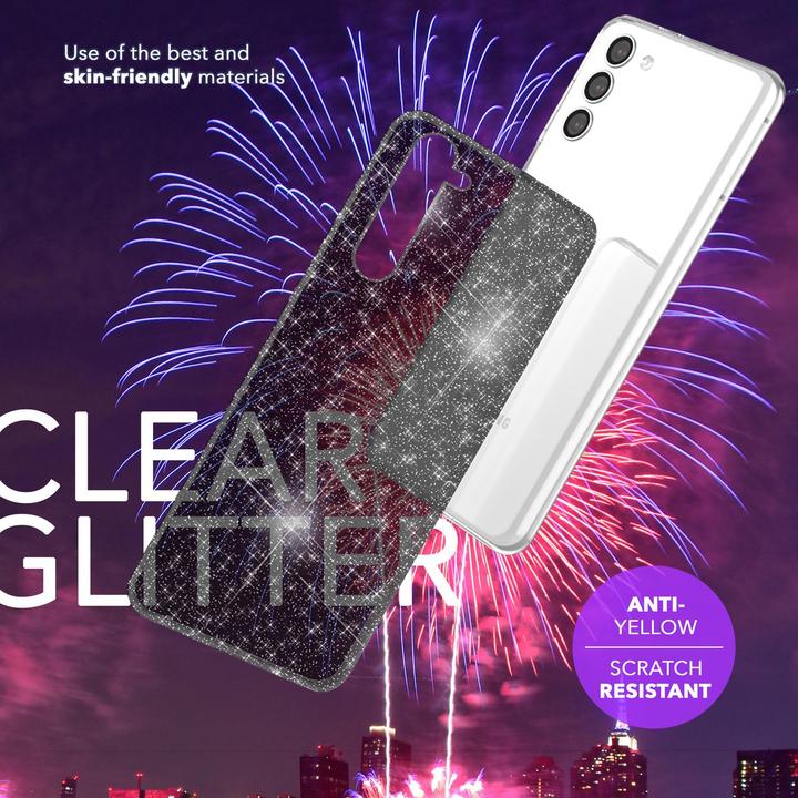 Actual product image Nalia Clear glitter silicone cover (Samsung Galaxy S24+)